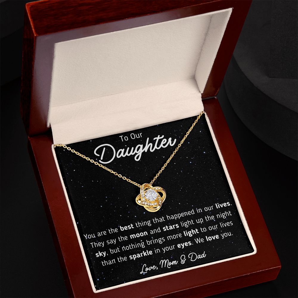 To Our Daughter from Mom and Dad Love Knot Necklace