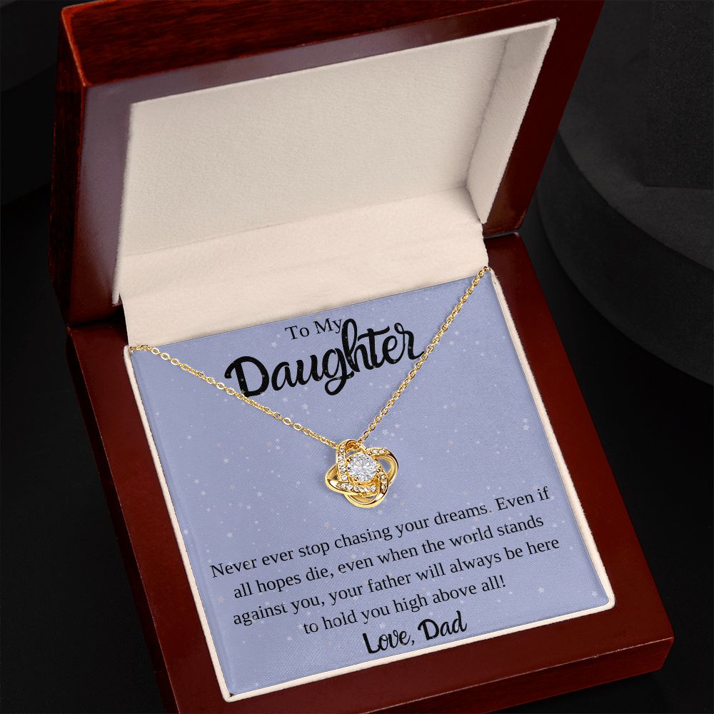 To My Daughter Love Knot Necklace from Dad