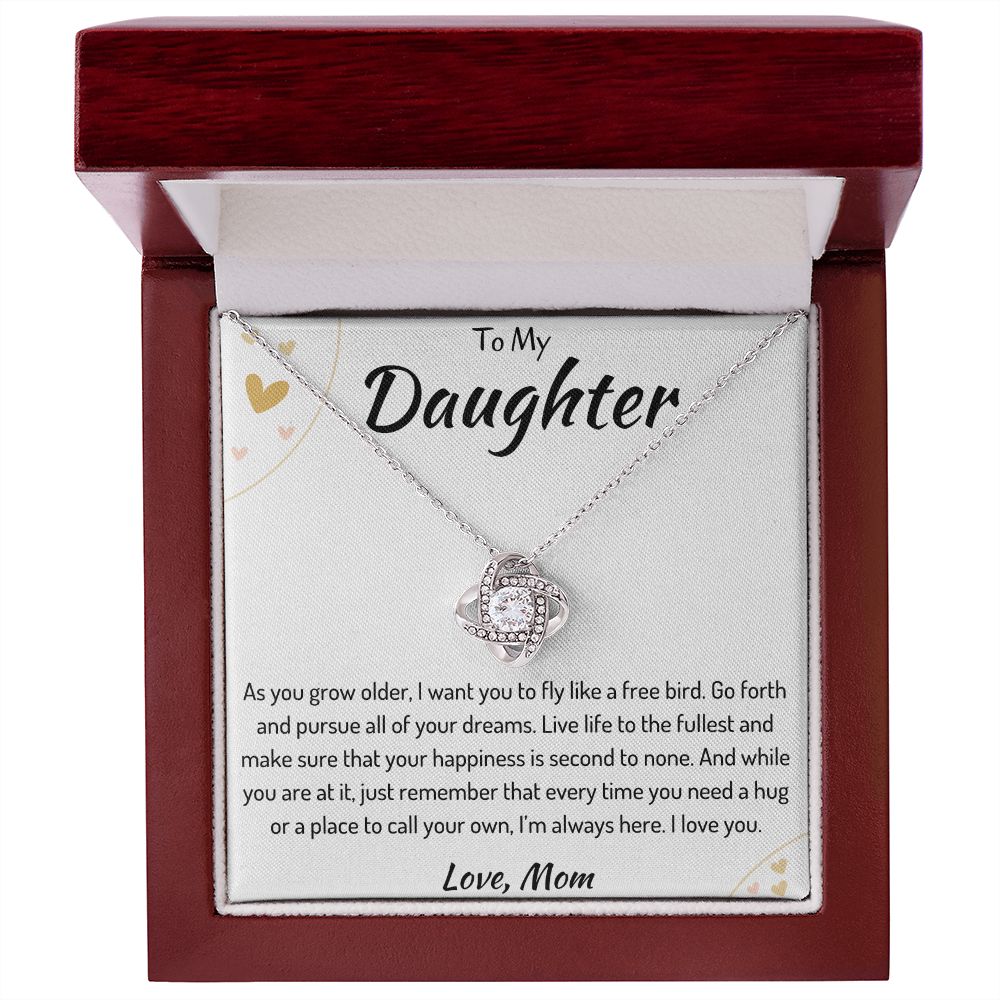 To My Daughter Love Knot Necklace from Mom