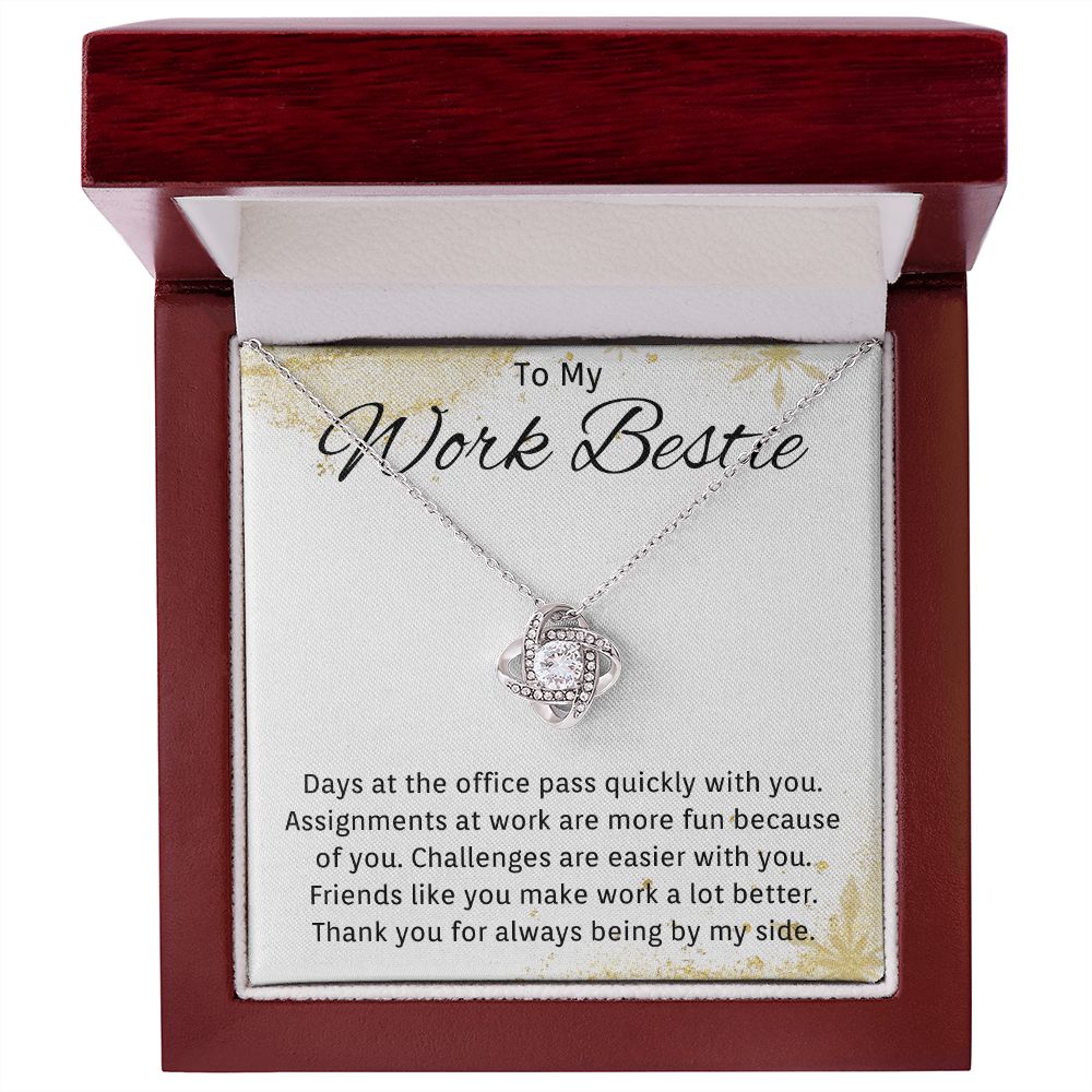 To My Work Bestie Love Knot Necklace