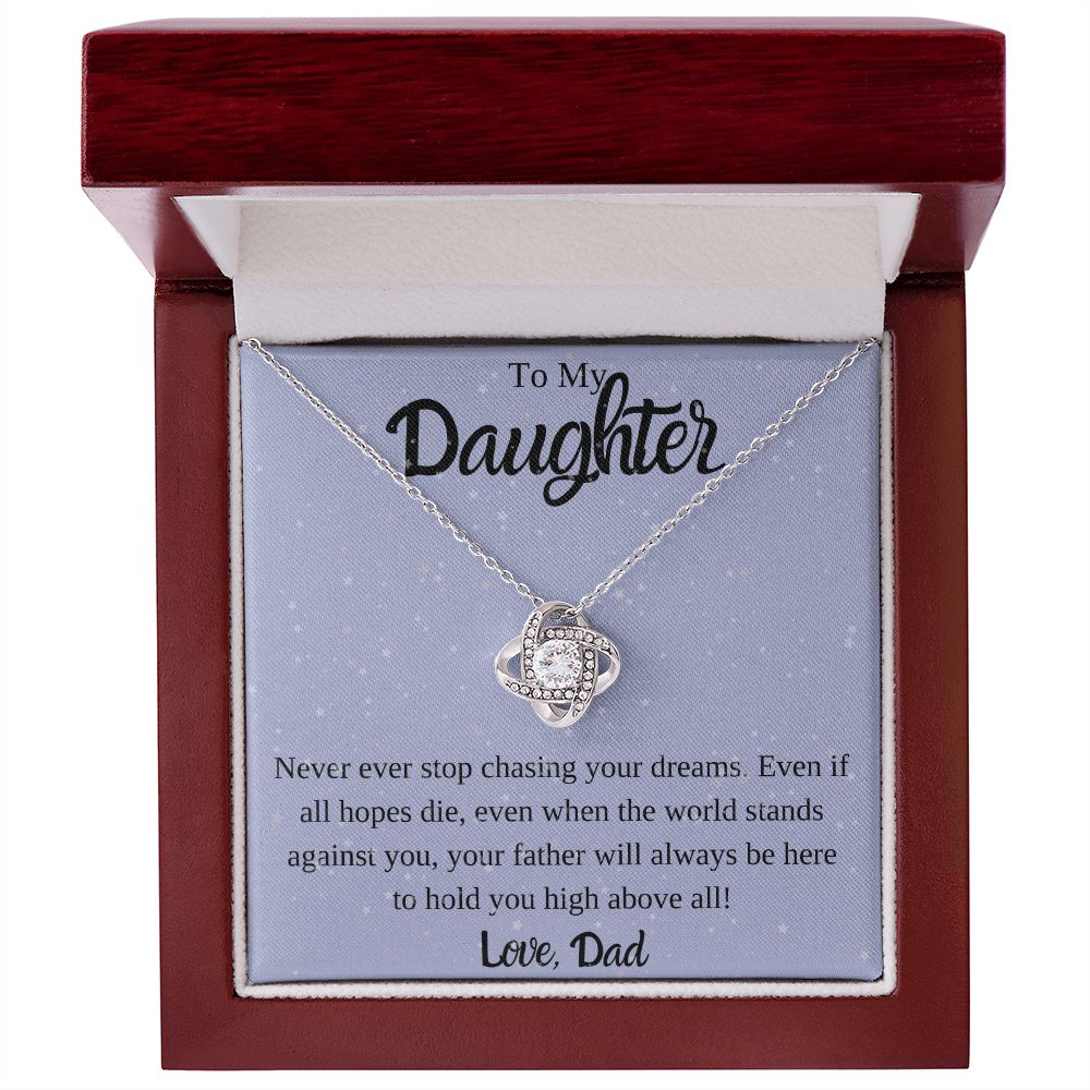 To My Daughter Love Knot Necklace from Dad