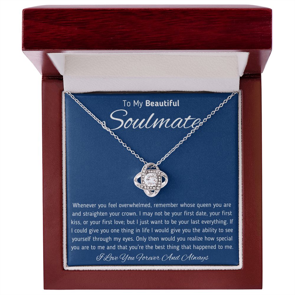 To My Beautiful Soulmate Love Knot Necklace