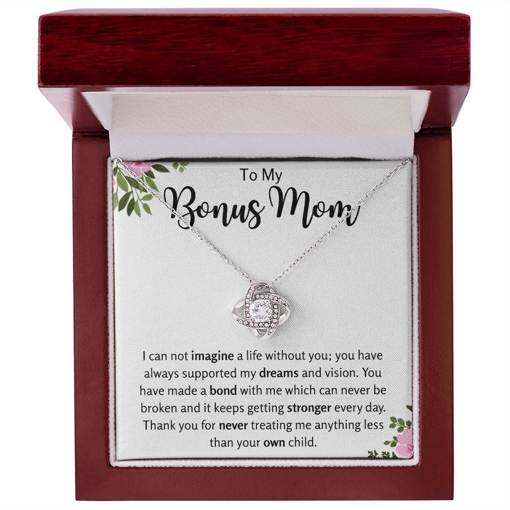 To My Bonus Mom Love Knot Necklace