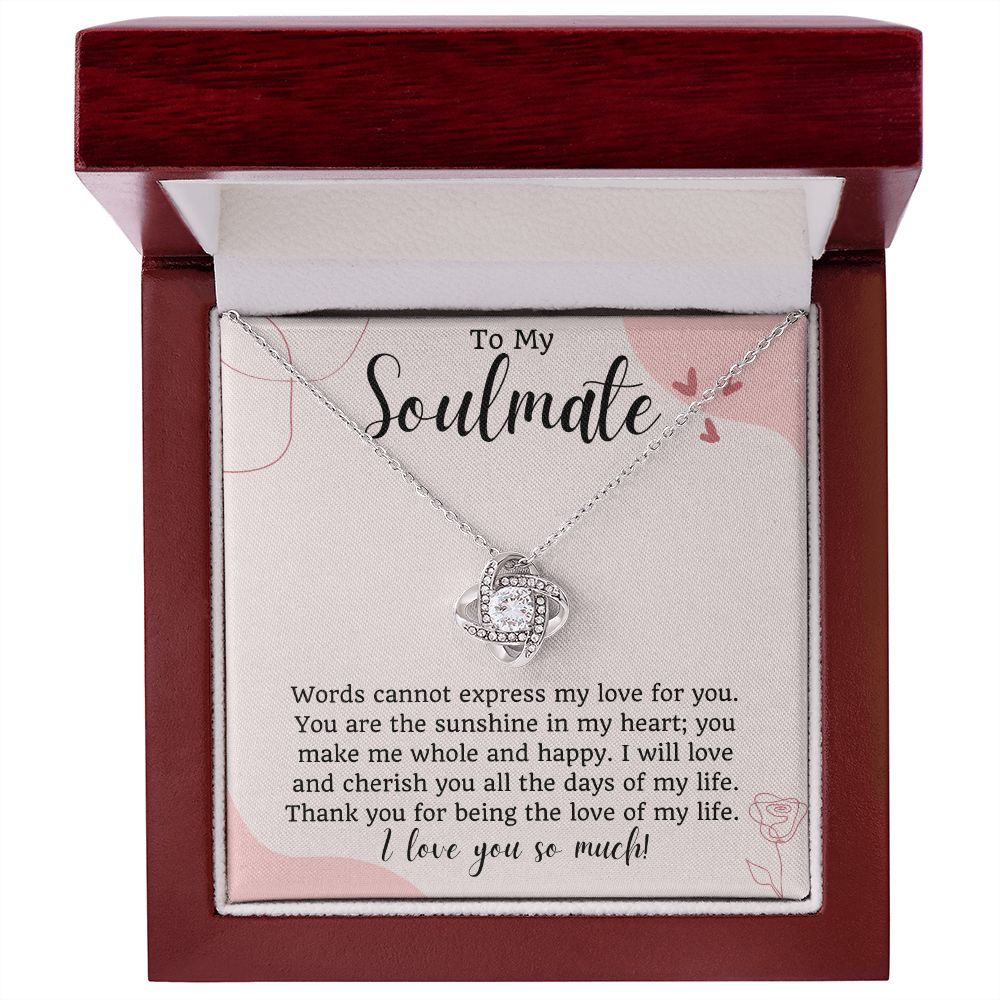 To My Soulmate Love Knot Necklace