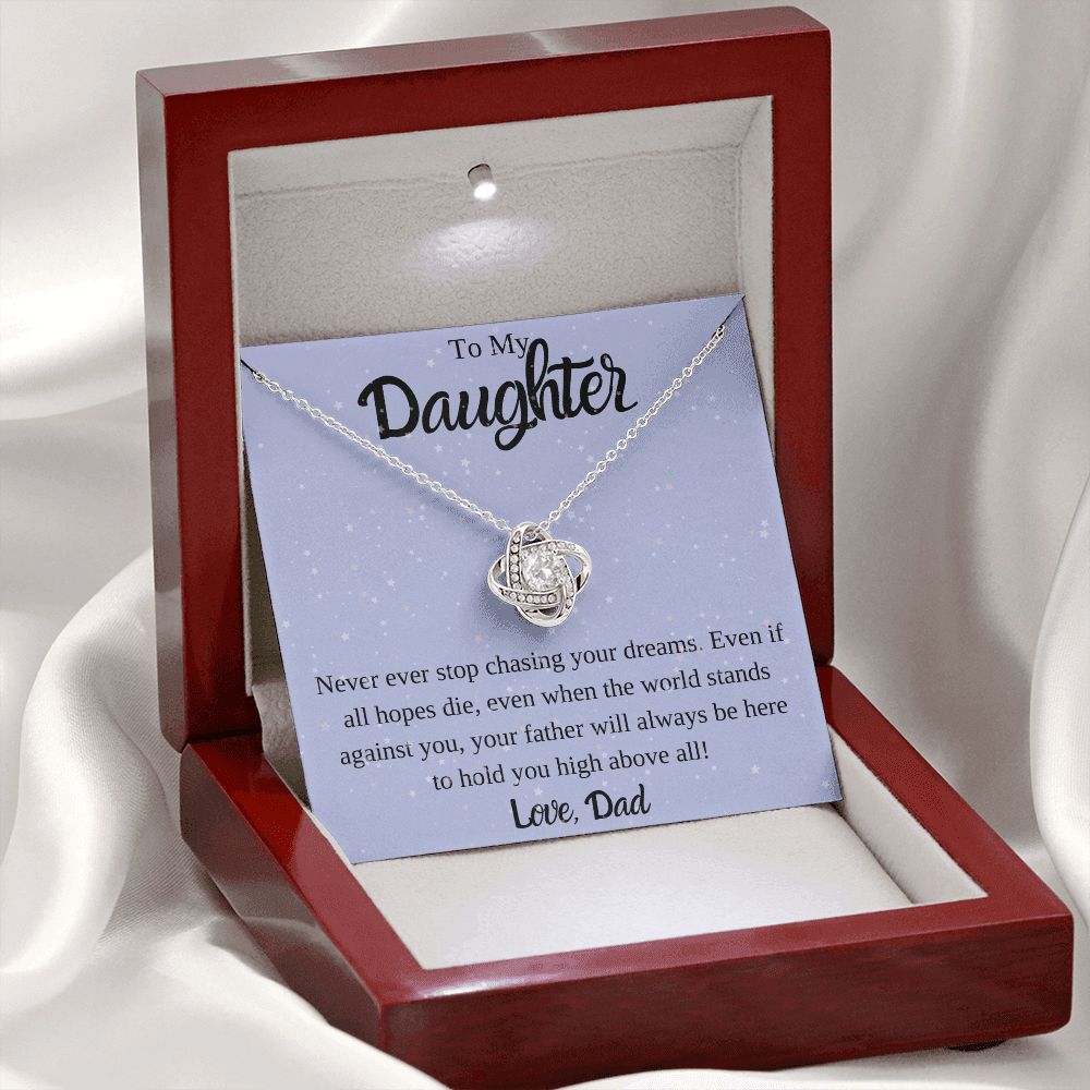 To My Daughter Love Knot Necklace from Dad