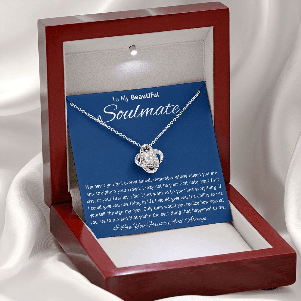 To My Beautiful Soulmate Love Knot Necklace