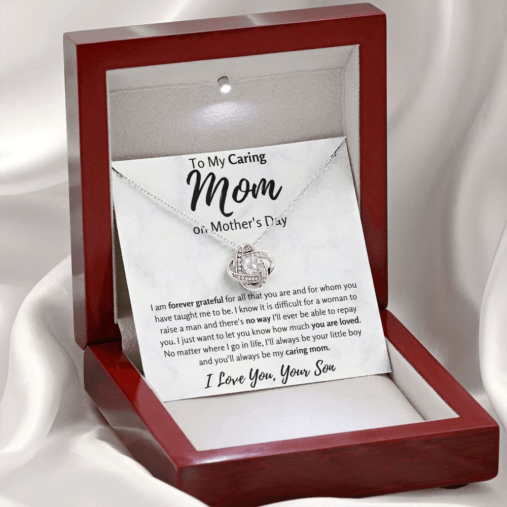 To My Caring Mom on Mother's Day Love Knot Necklace