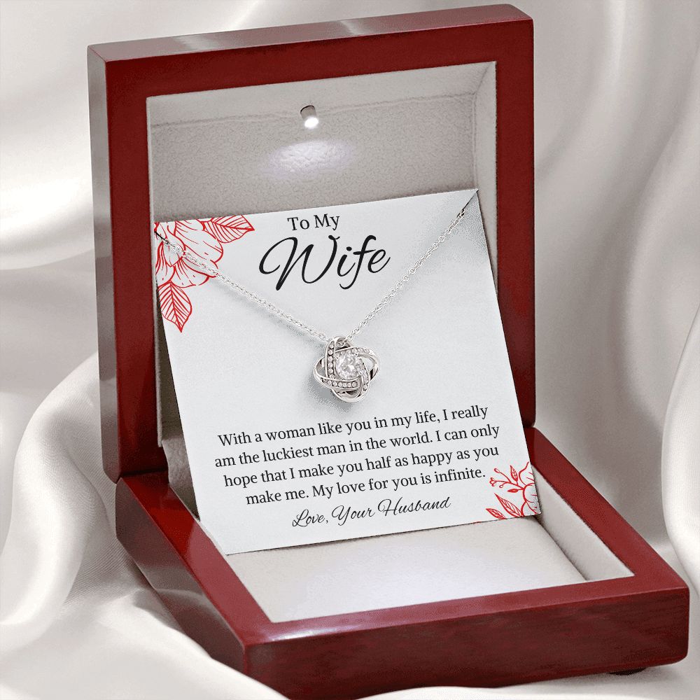 To My Wife from Husband Love Knot Necklace