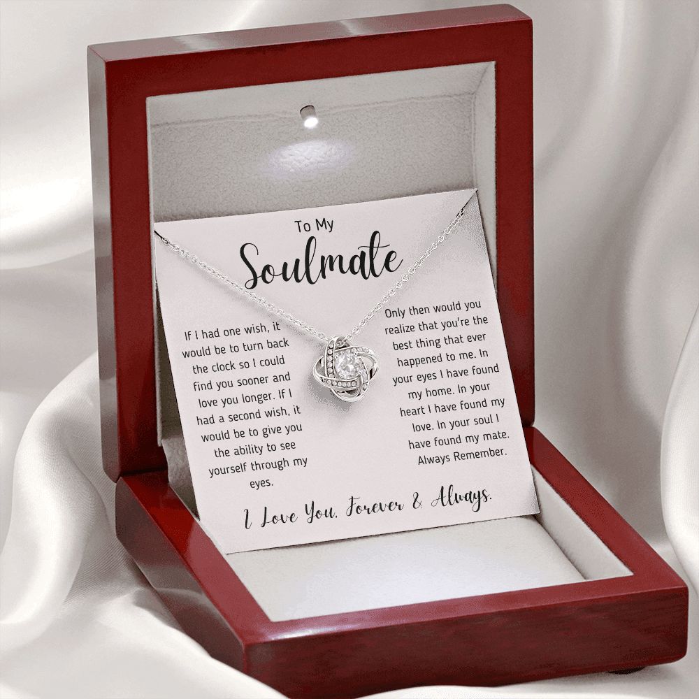 To My Soulmate Love Knot Necklace Gift