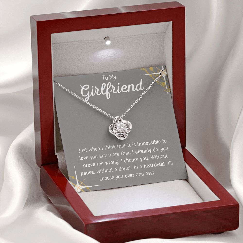 To My Girlfriend Love Knot Necklace