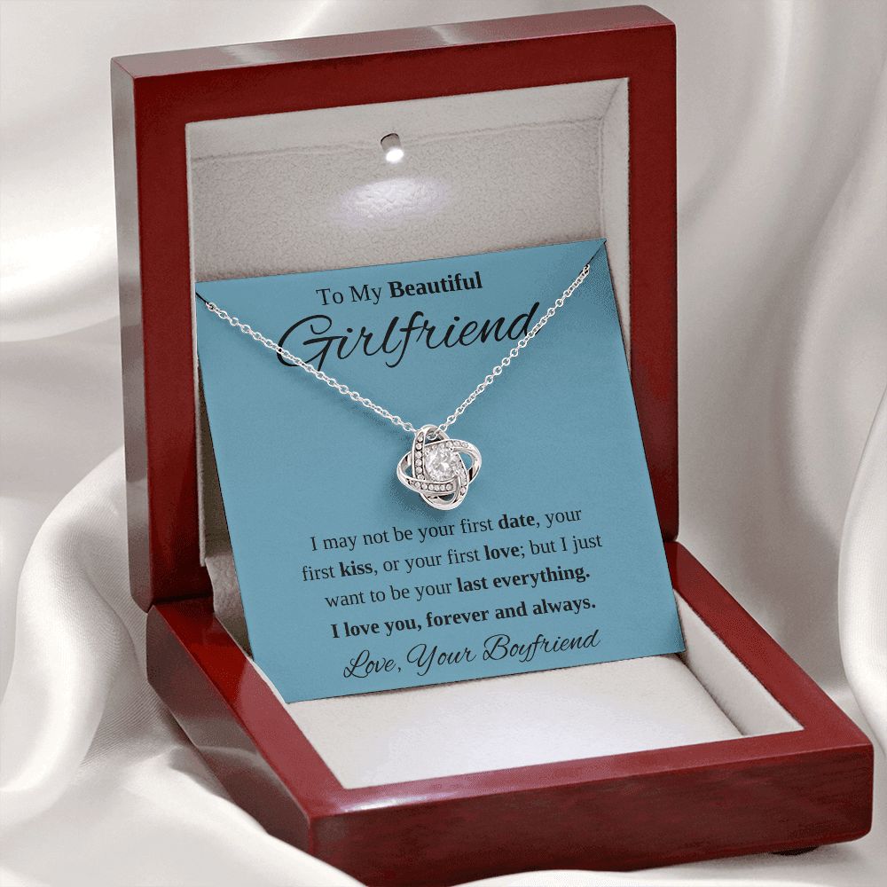 To My Beautiful Girlfriend Love Knot Necklace