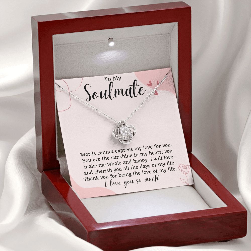 To My Soulmate Love Knot Necklace