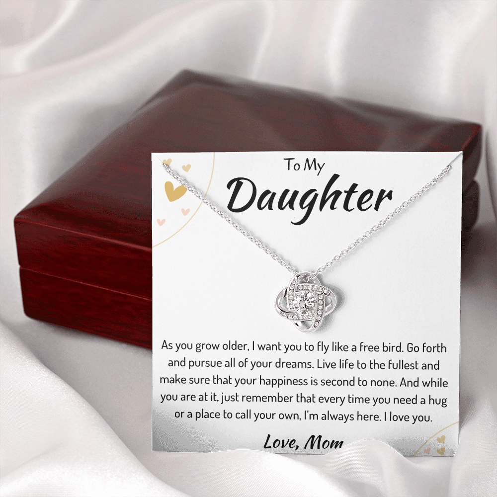 To My Daughter Love Knot Necklace from Mom