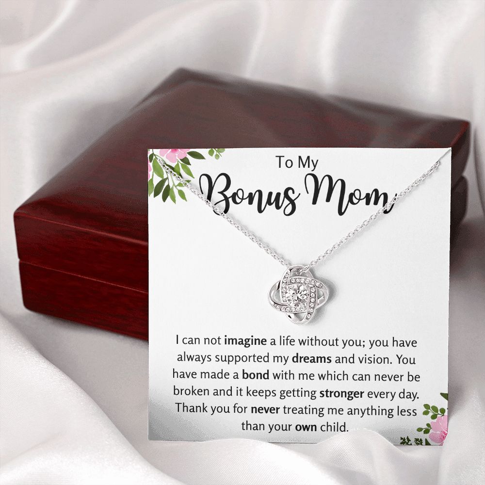 To My Bonus Mom Love Knot Necklace