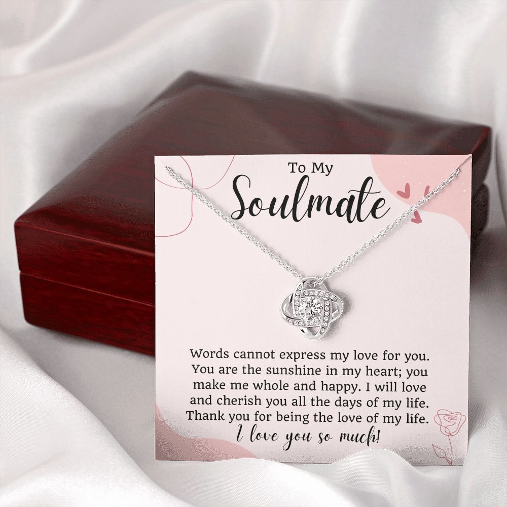 To My Soulmate Love Knot Necklace