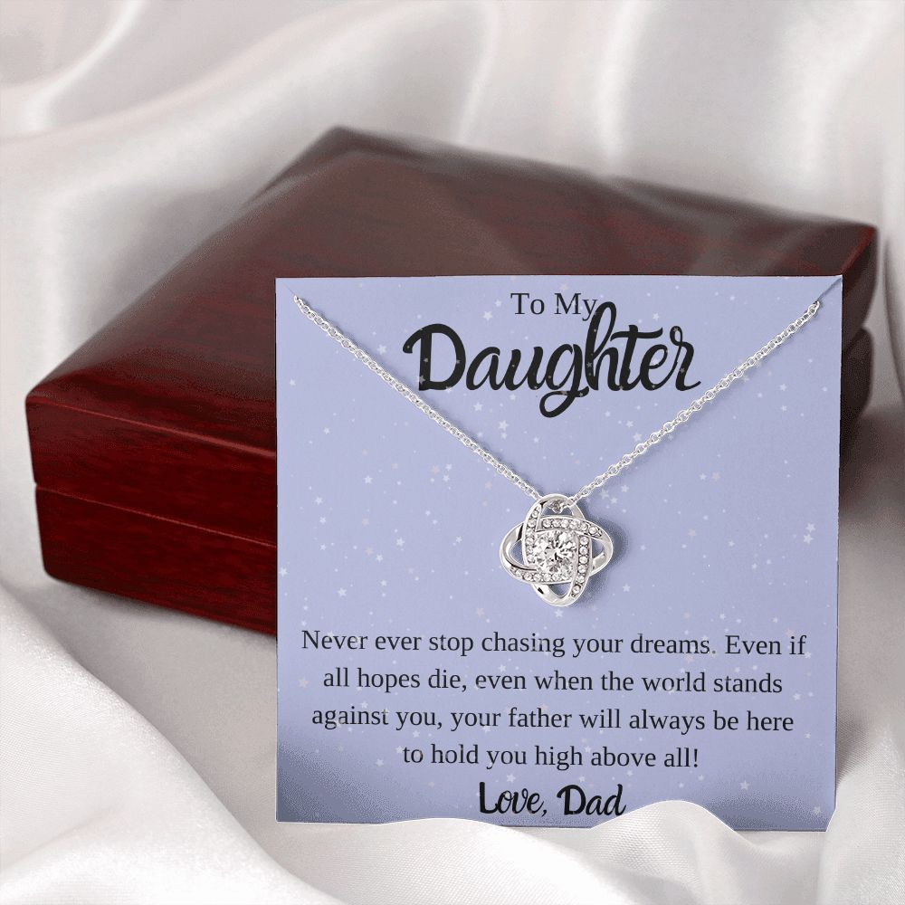 To My Daughter Love Knot Necklace from Dad