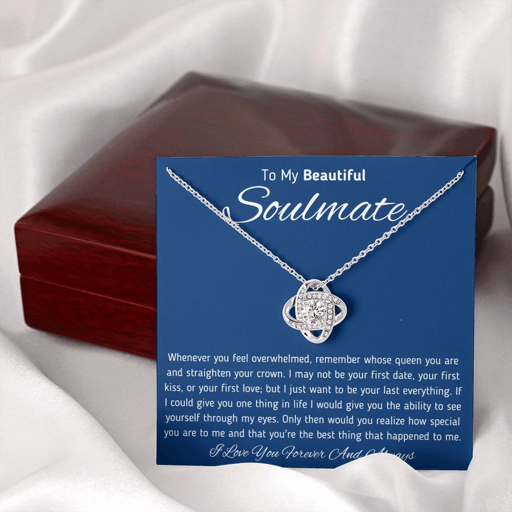 To My Beautiful Soulmate Love Knot Necklace