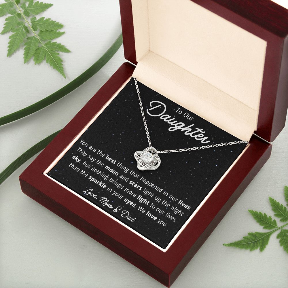 To Our Daughter from Mom and Dad Love Knot Necklace