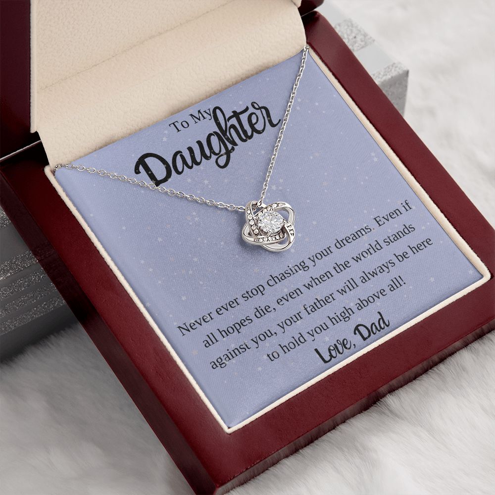 To My Daughter Love Knot Necklace from Dad