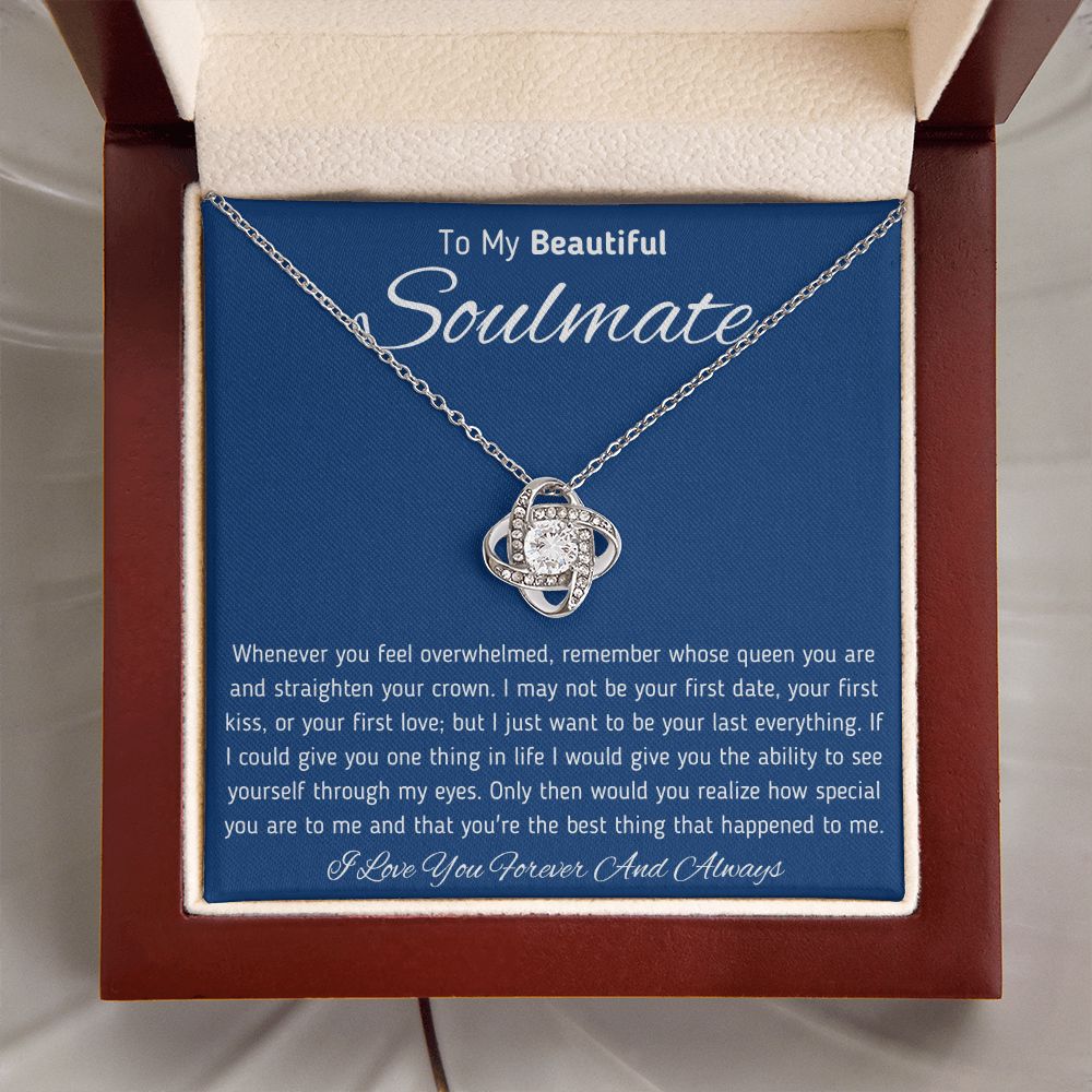 To My Beautiful Soulmate Love Knot Necklace