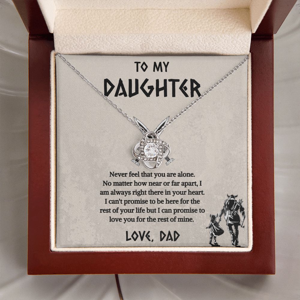 To My Daughter From Viking Dad Love Knot Necklace