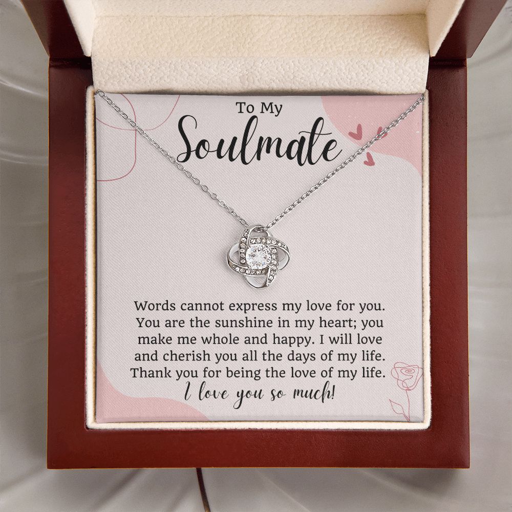 To My Soulmate Love Knot Necklace