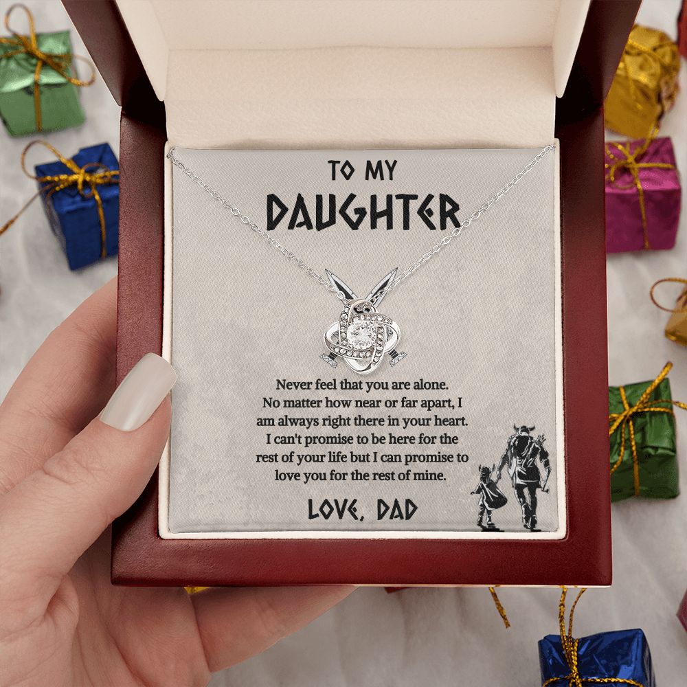 To My Daughter From Viking Dad Love Knot Necklace