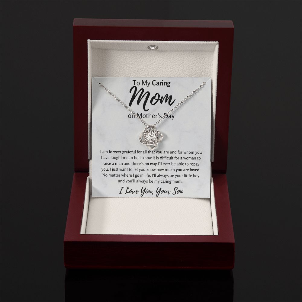 To My Caring Mom on Mother's Day Love Knot Necklace