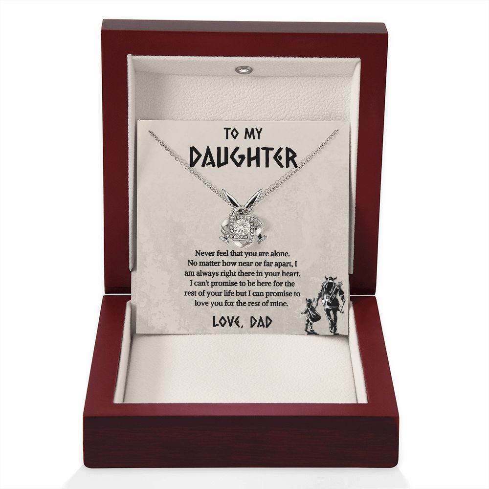 To My Daughter From Viking Dad Love Knot Necklace
