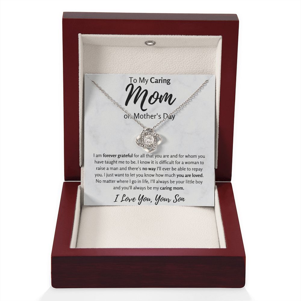 To My Caring Mom on Mother's Day Love Knot Necklace