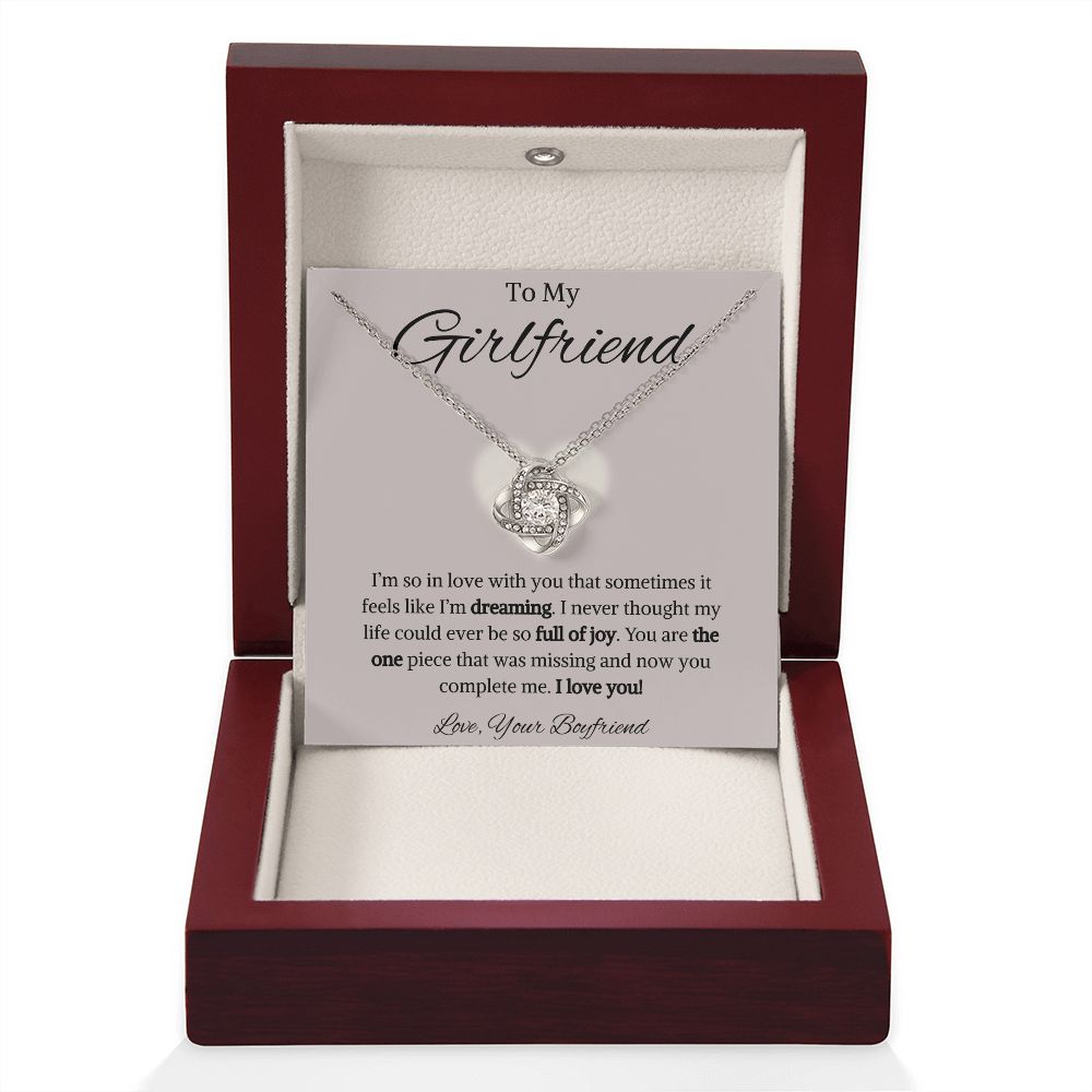 To My Girlfriend from Boyfriend Love Knot Necklace