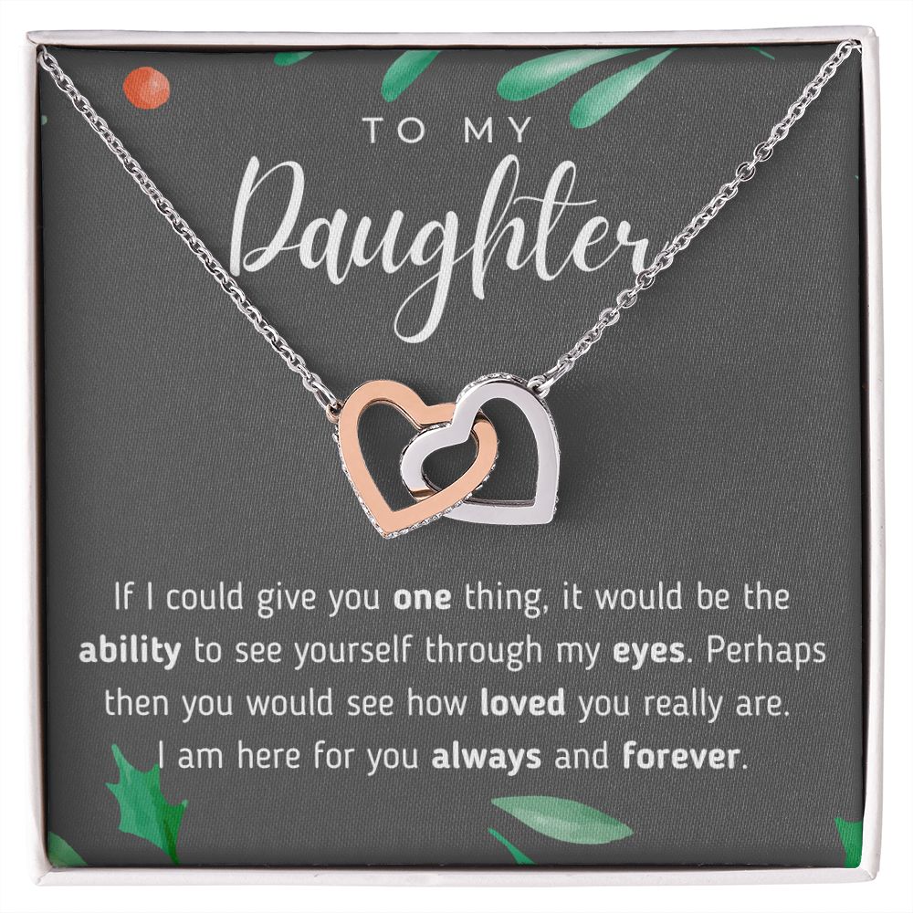 To My Daughter Interlocking Hearts Necklace