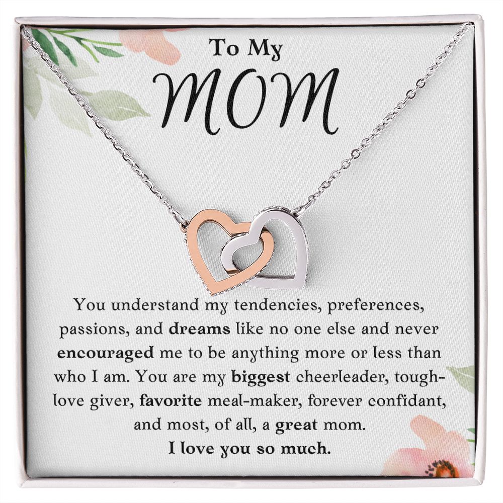 To My Mom Interlocking Hearts Necklace