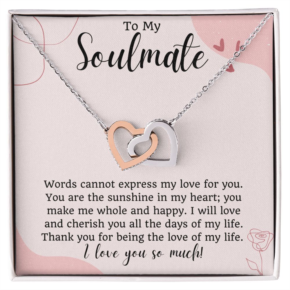 To My Soulmate Interlocking Hearts Necklace