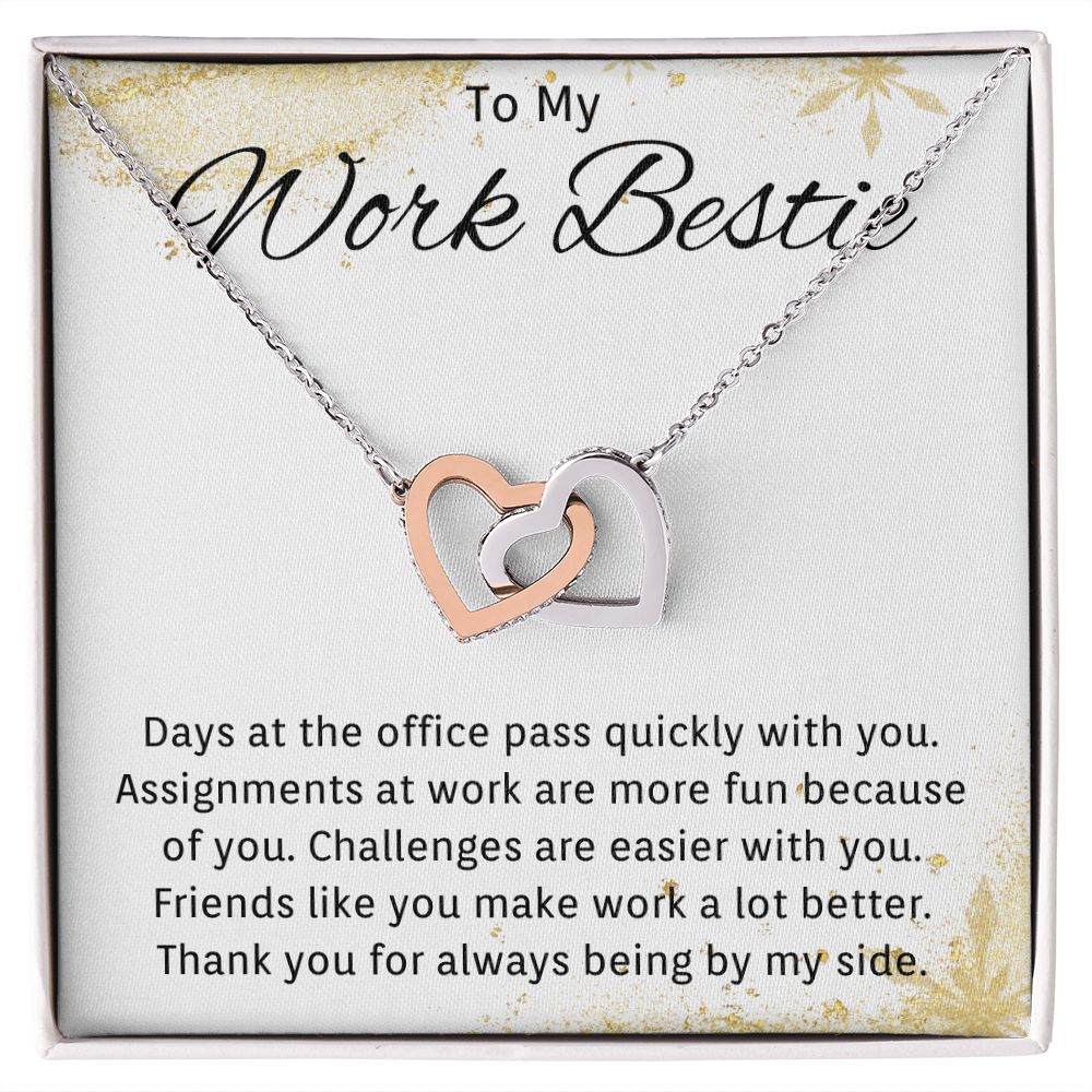 To My Work Bestie Heart Necklace