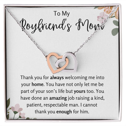 To My Boyfriend's Mom Interlocking Hearts Necklace