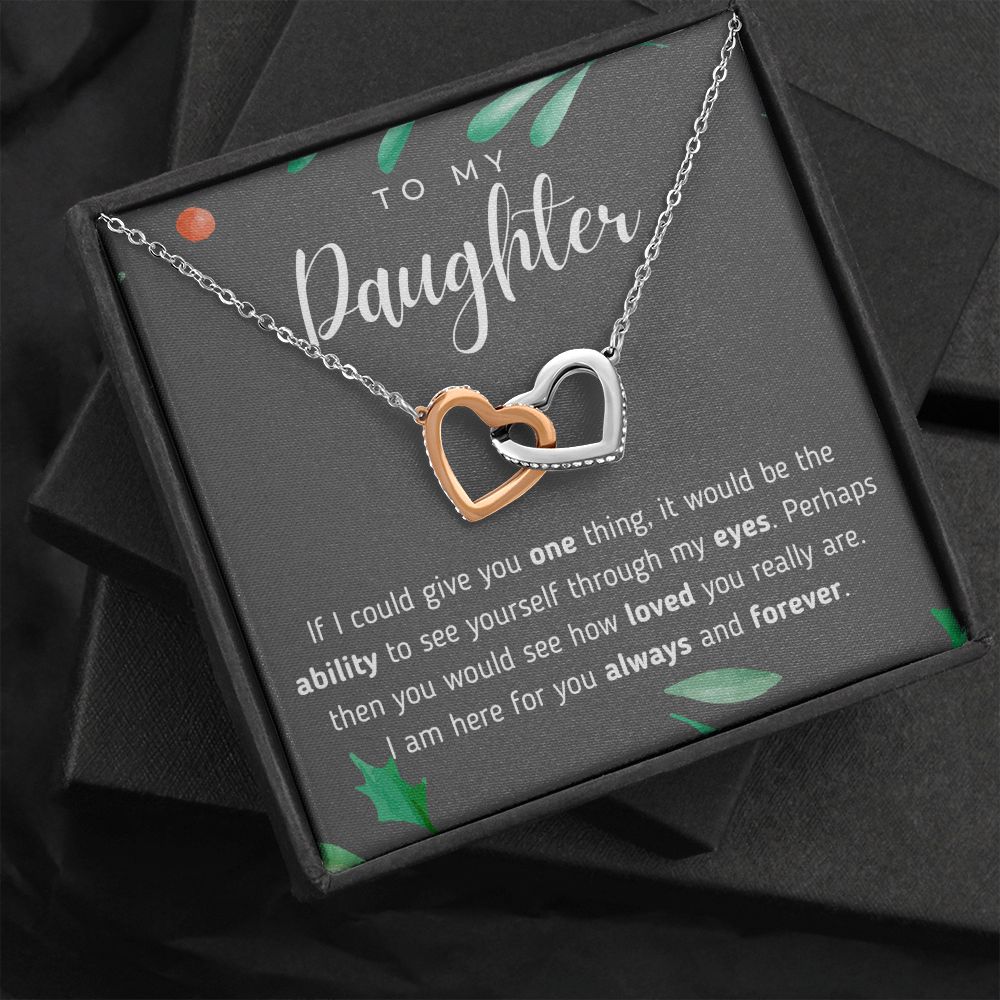 To My Daughter Interlocking Hearts Necklace