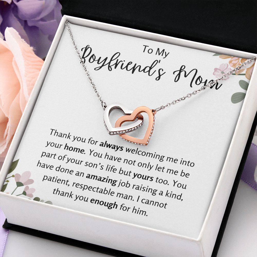 To My Boyfriend's Mom Interlocking Hearts Necklace