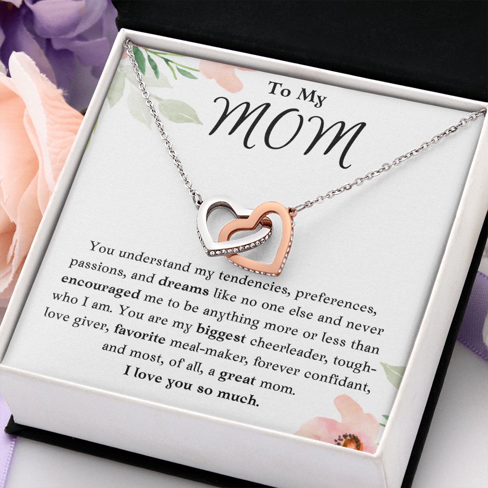 To My Mom Interlocking Hearts Necklace