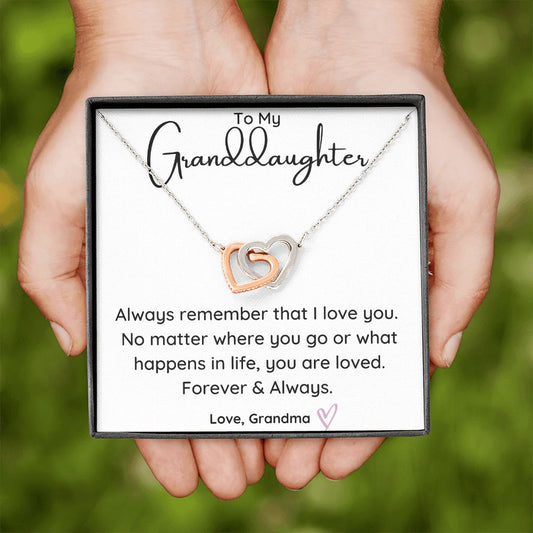 To My Granddaughter from Grandma Heart Necklace