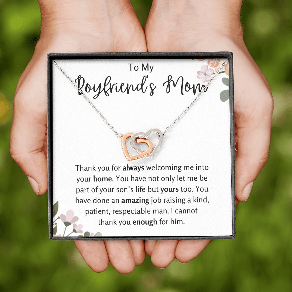 To My Boyfriend's Mom Interlocking Hearts Necklace