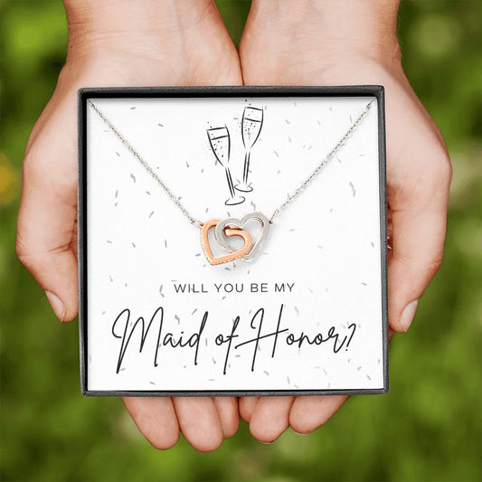 Interlocking Hearts Maid of Honor Proposal