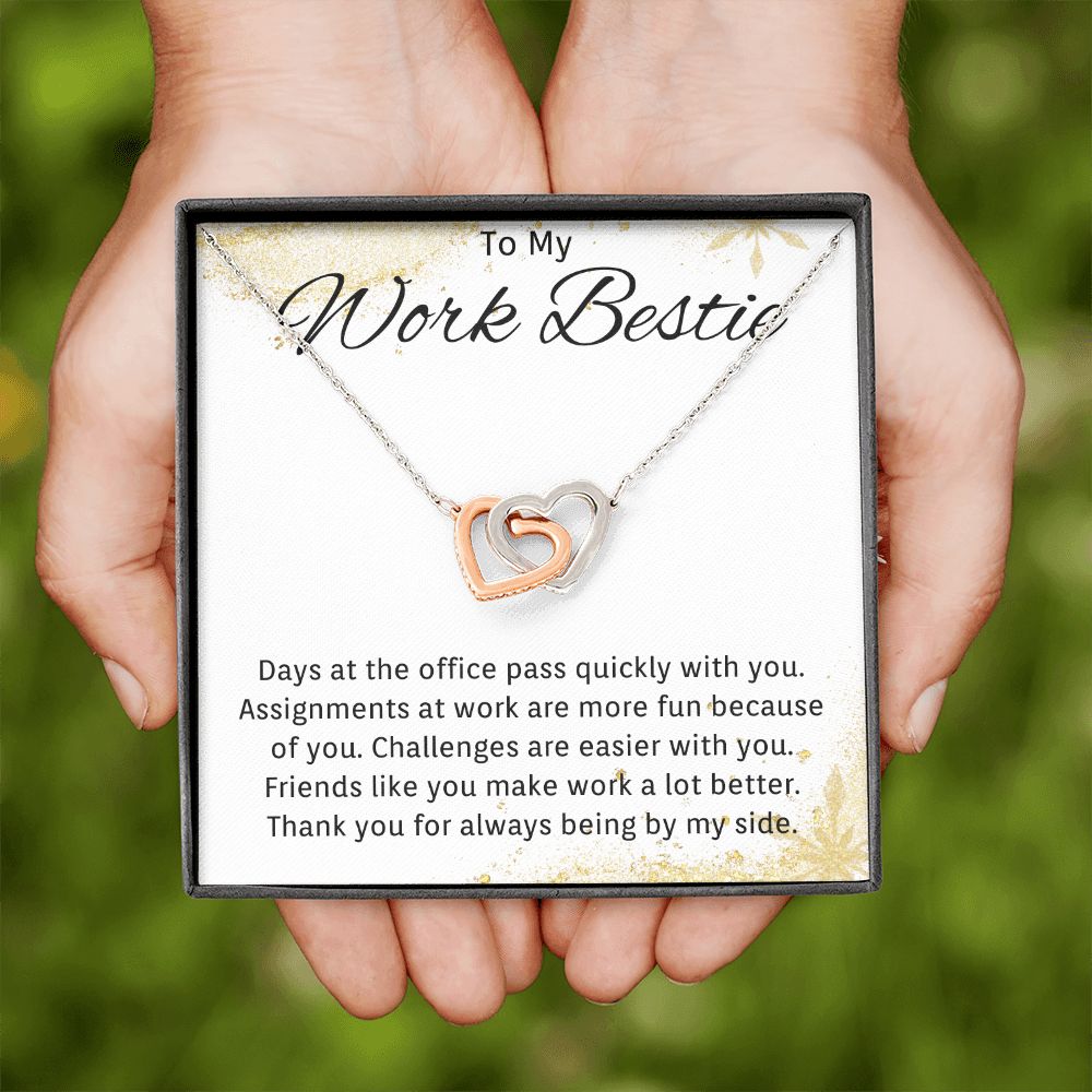 To My Work Bestie Heart Necklace