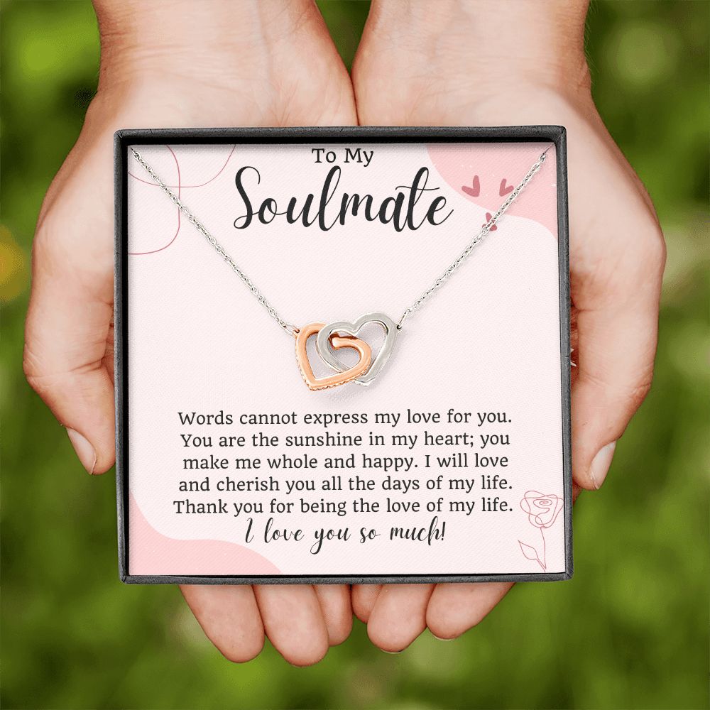 To My Soulmate Interlocking Hearts Necklace