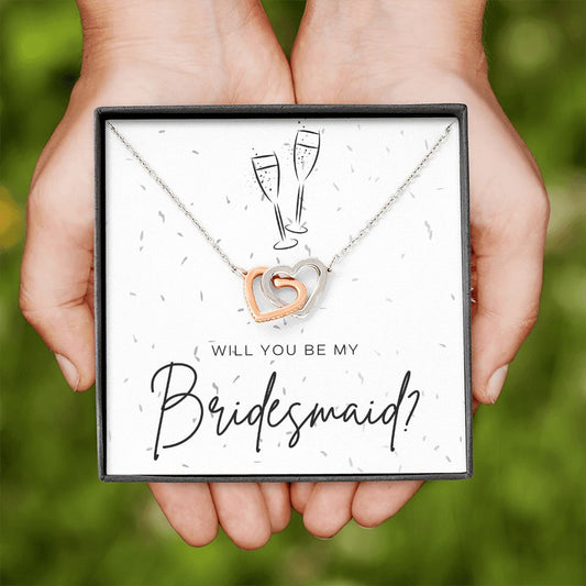 Interlocking Hearts Bridesmaid Proposal Necklace