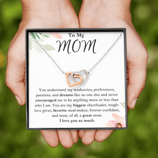 To My Mom Interlocking Hearts Necklace