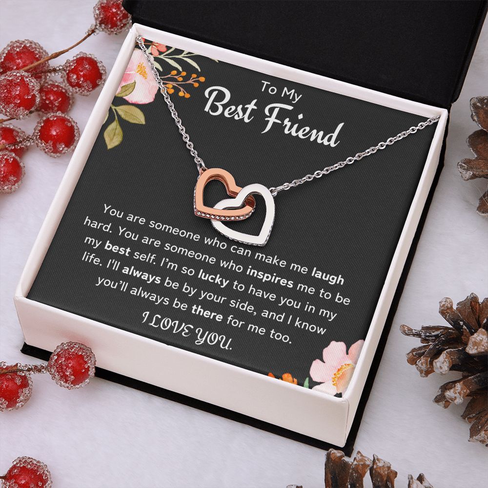 To My Best Friend Interlocking Hearts Necklace