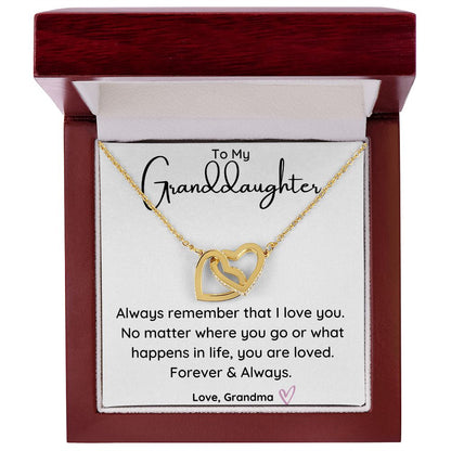 To My Granddaughter from Grandma Heart Necklace