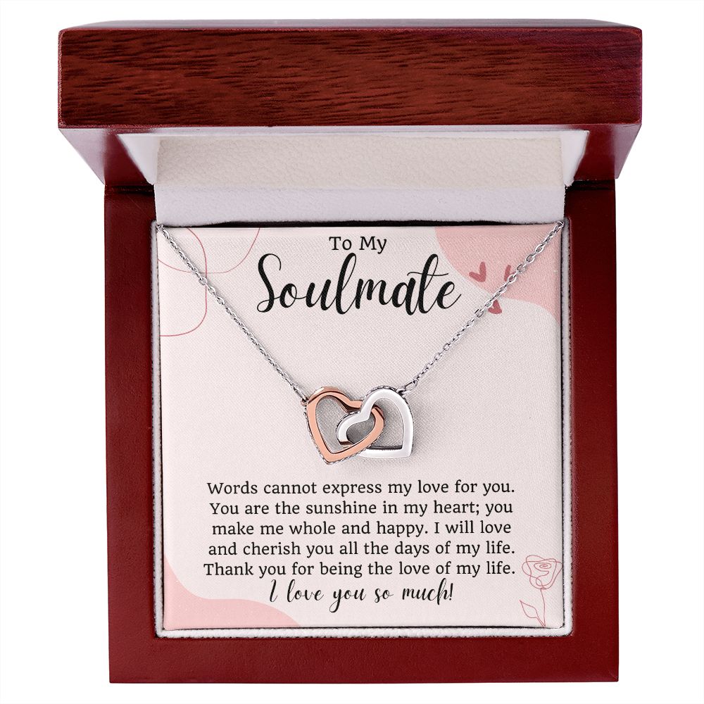 To My Soulmate Interlocking Hearts Necklace