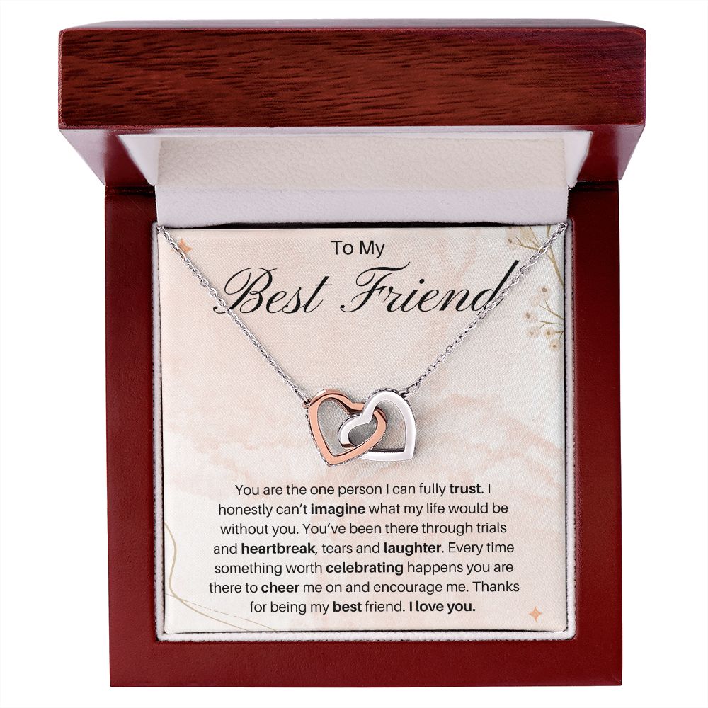 To My Best Friend Interlocking Hearts Necklace